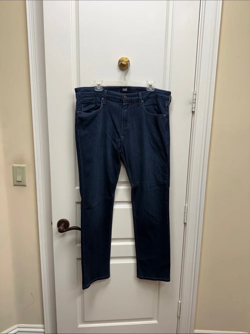 PAIGE Men's Navy Relaxed Straight Jeans
